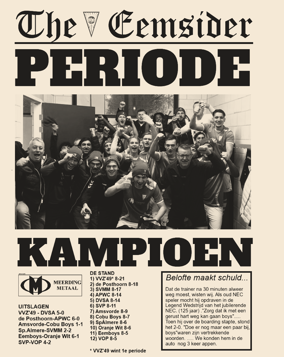 Eclatante overwinning levert periodetitel op