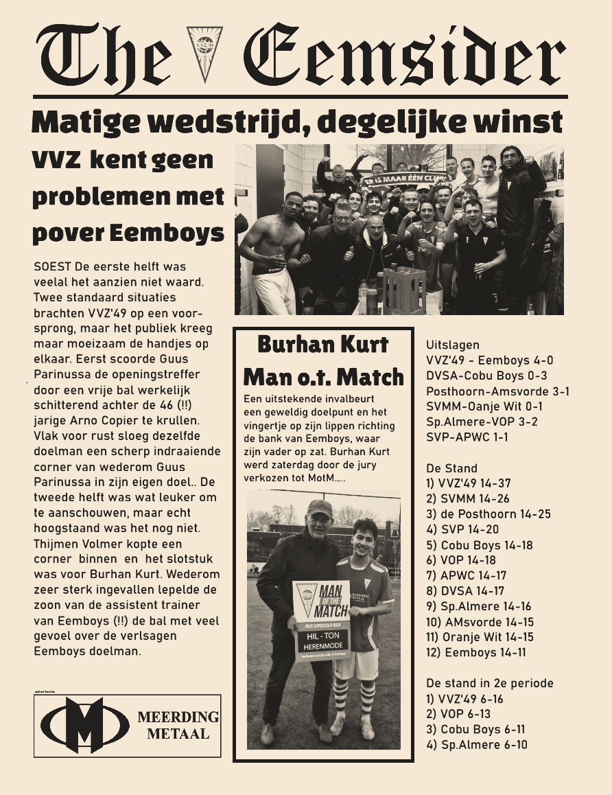 Zonder voorhoede naar een 4-0 winst