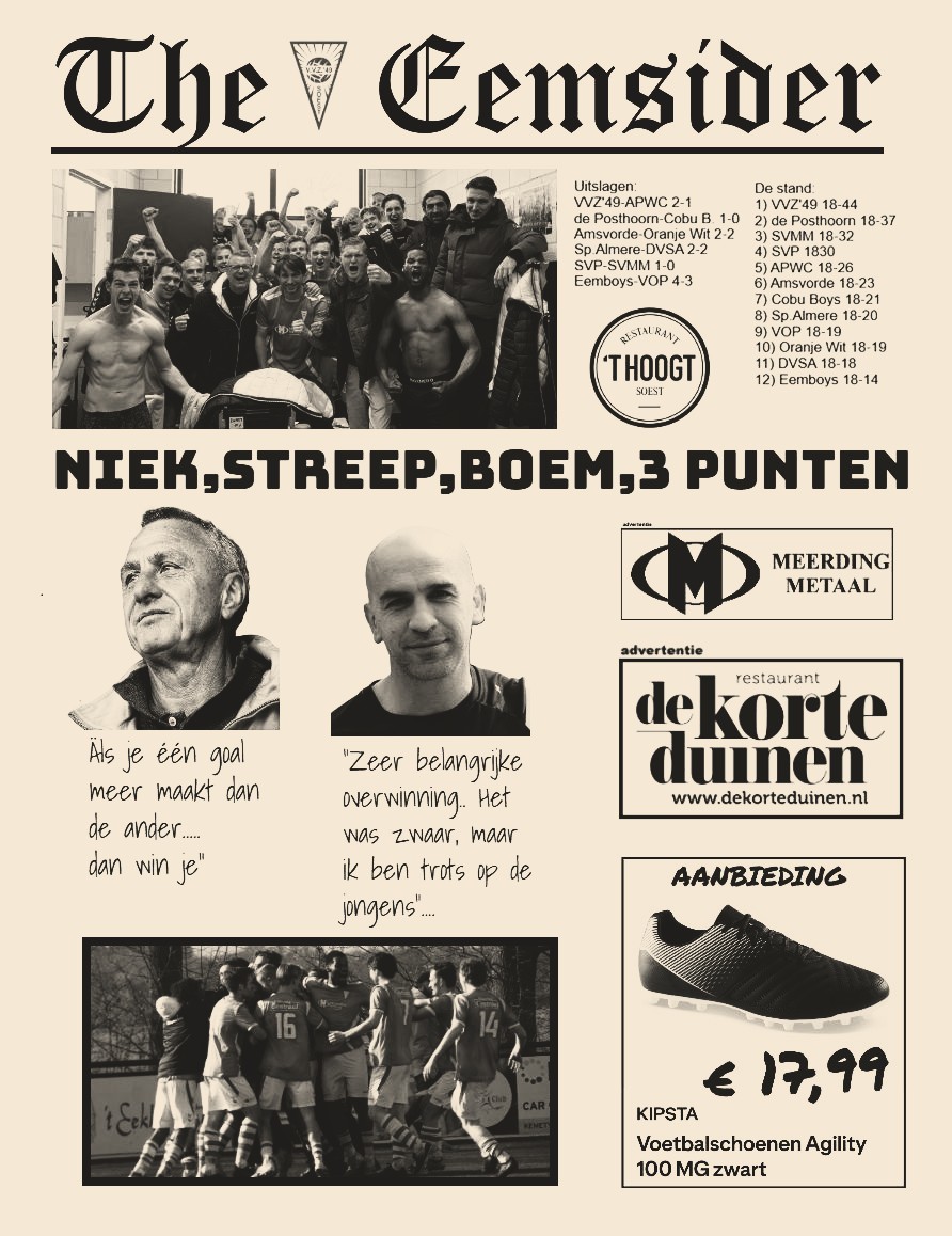 Niek Steman schiet de drie punten binnen voor ontzag hebbend VVZ’49