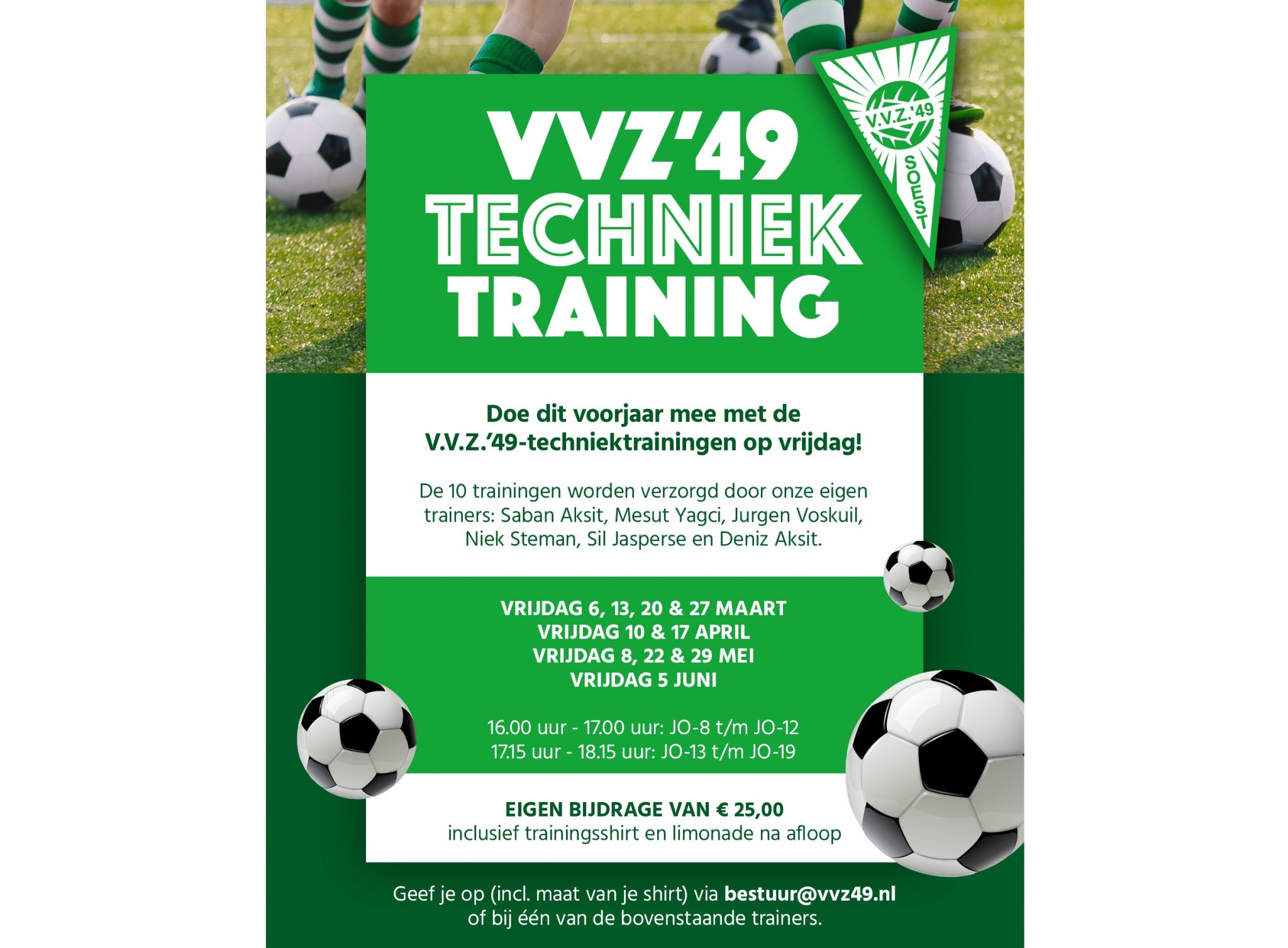 Geef je op voor de Techniek Trainingen bij sv VVZ ’49!