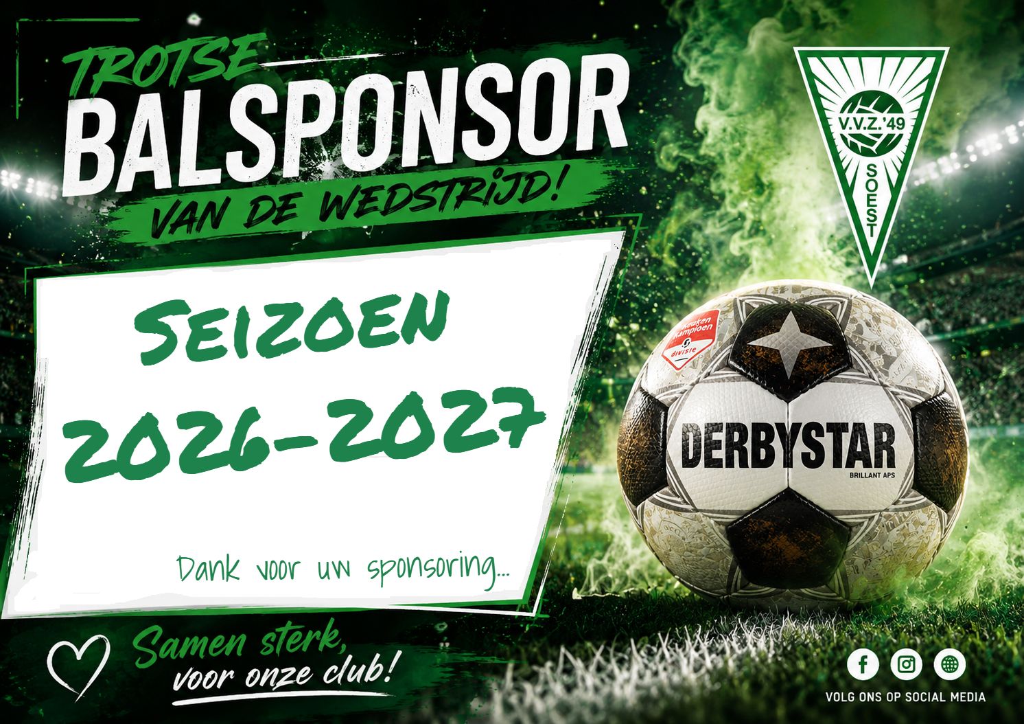 Balsponsors voor het seizoen 2026/2027