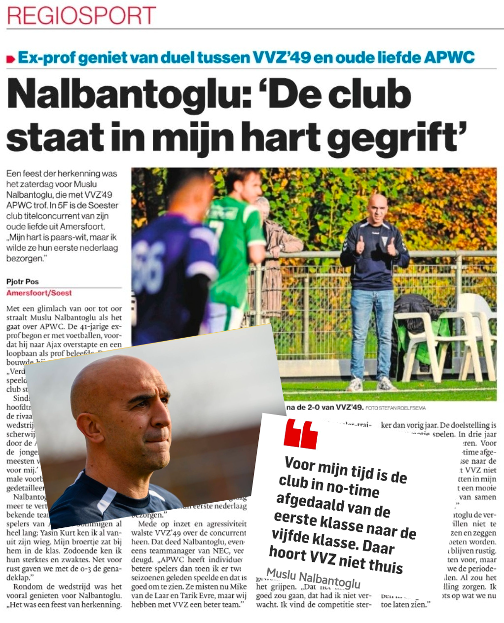 Hoofdtrainer Muslu Nalbantoglu in het AD / AC na de wedstrijd tegen ZIJN APWC