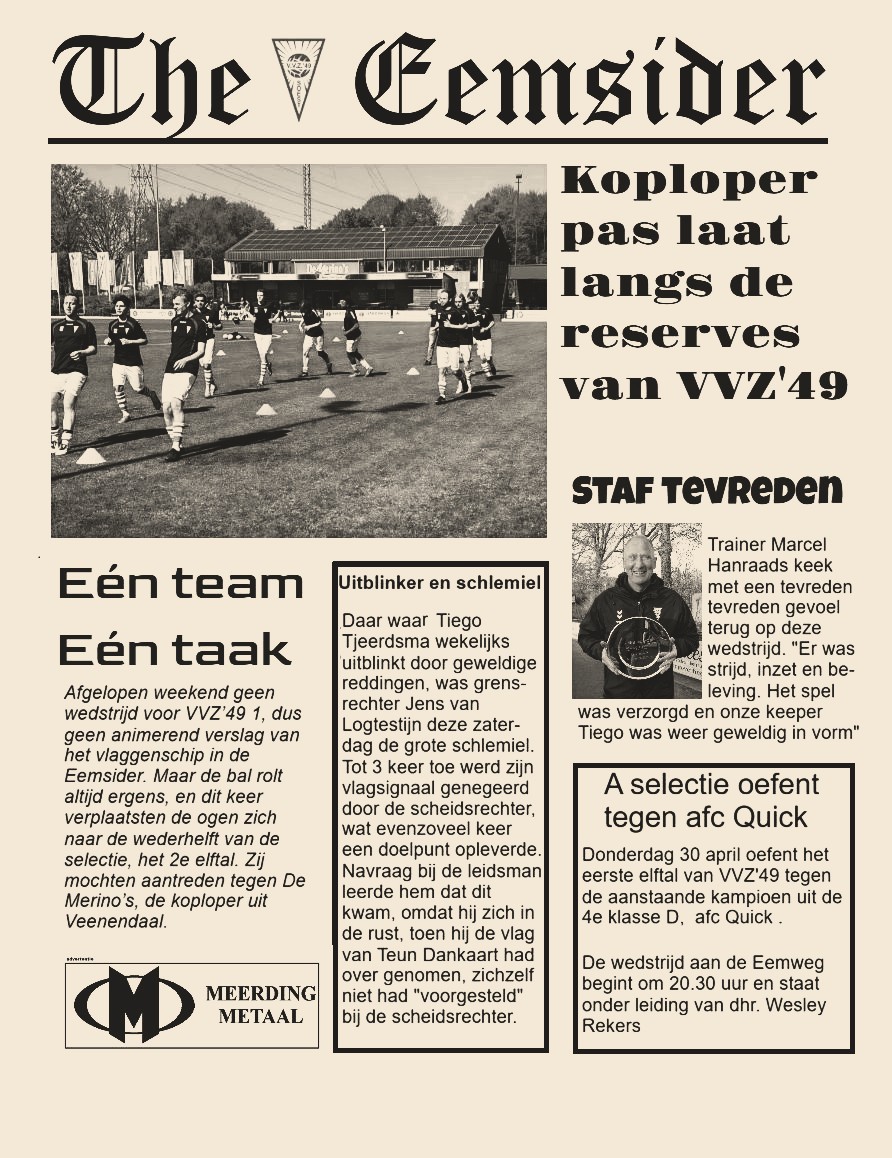 VVZ'49 2 verliest geflatteerd van de koploper